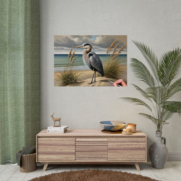 92409-553.jpg Heron on Sandy Beach Poster