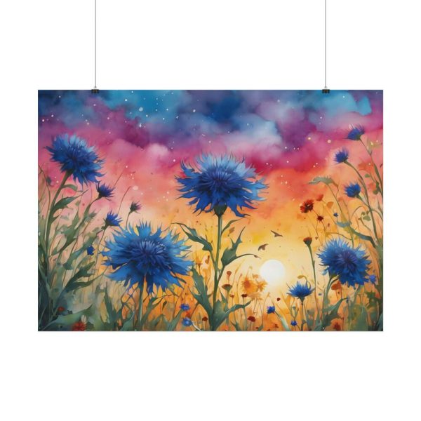 Flower Meadow Cornflowers Art Poster