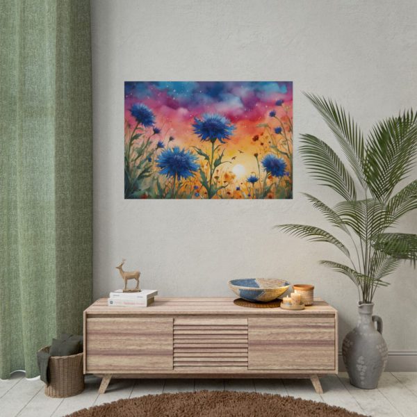 Flower Meadow Cornflowers Art Poster