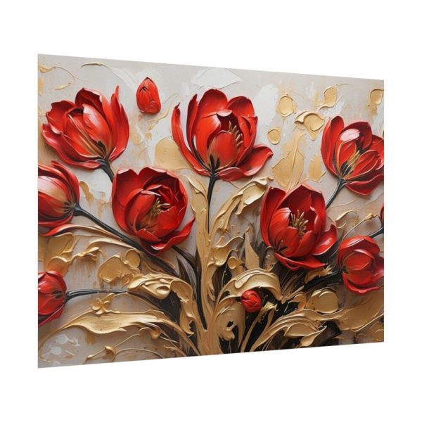 92409-637.jpg Red-Gold Abstract Tulips Poster