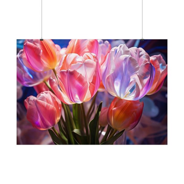 Beautiful Pink Tulips Flowers Poster