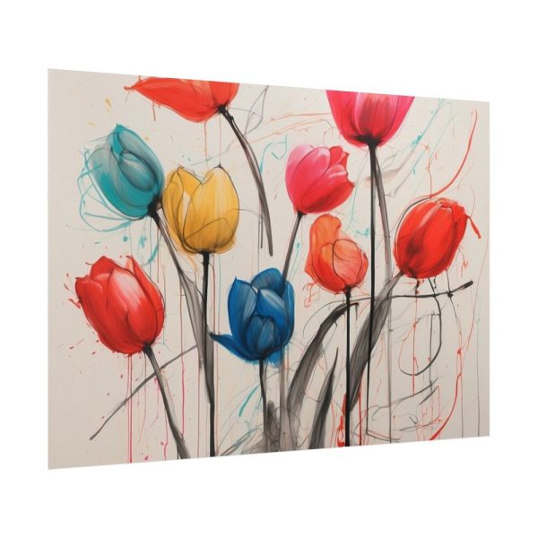 Colorful Abstract Tulips Art Poster