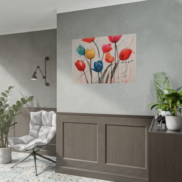 Colorful Abstract Tulips Art Poster