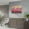 92409-694.jpg Pink Tulips Row At Sunset Poster