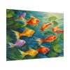 92409-722.jpg Colorful Fish In Lily Pond Poster