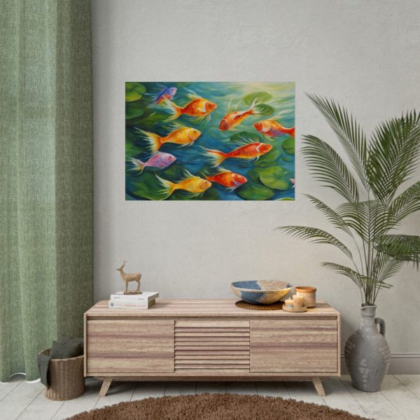 92409-723.jpg Colorful Fish In Lily Pond Poster