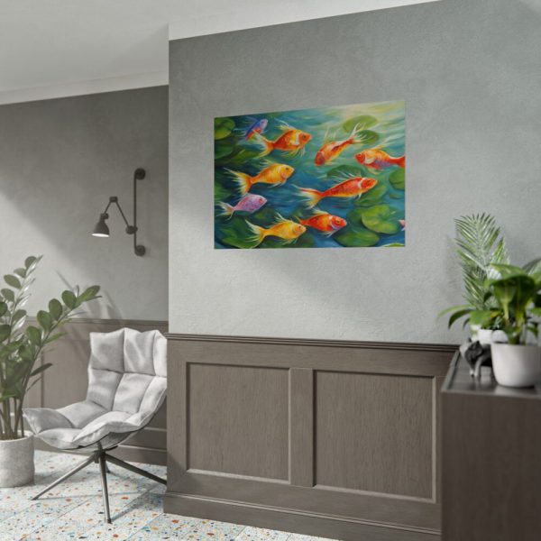 92409-724.jpg Colorful Fish In Lily Pond Poster
