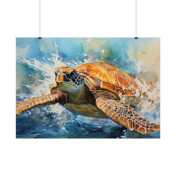 Sea Turtle Watercolor Poster