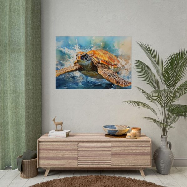 Sea Turtle Watercolor Poster