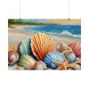Seashells On Sandy Beach Poster