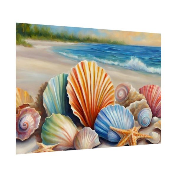 Seashells On Sandy Beach Poster
