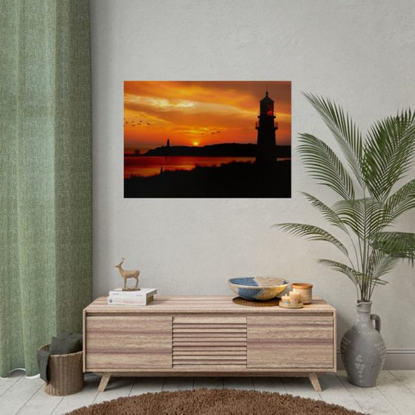 92409-78.jpg Sunset Ocean Lighthouse Silhouette Poster