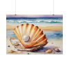 Shells Pearls Beach Art Poster