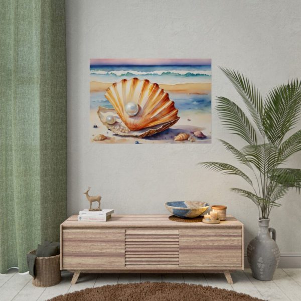 Shells Pearls Beach Art Poster