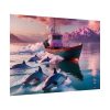 Dolphins And Ship Art Print Poster