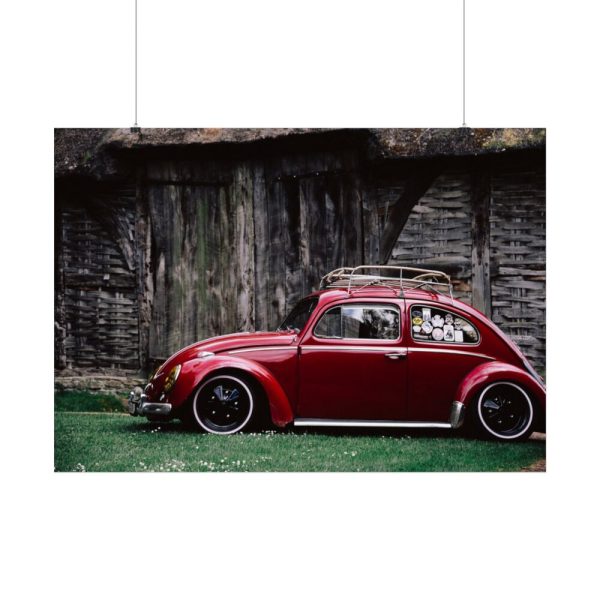 92409-86.jpg Red Old Beetle Car Poster