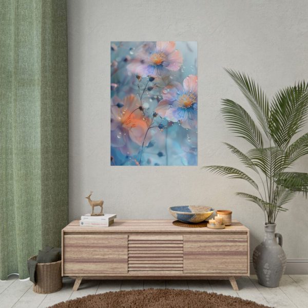92410-193.jpg Blue Watercolor Flowers Poster