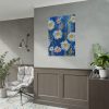 Blue Jean Embroidered Daises Poster