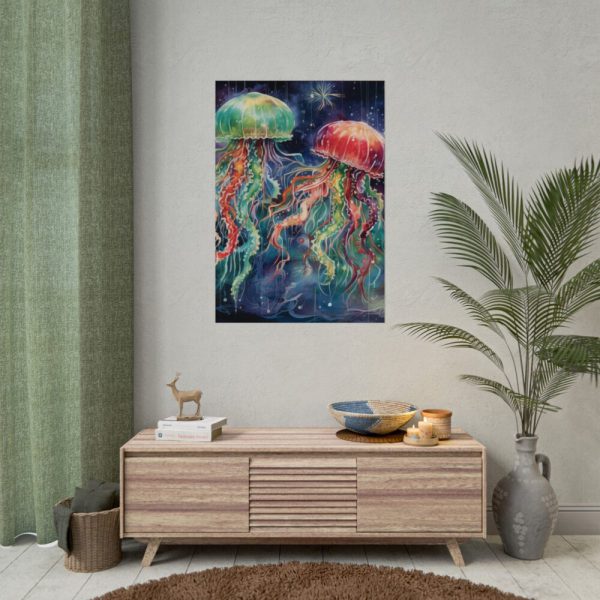 Christmas Jellyfish Nautical Poster