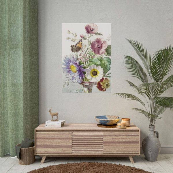 92410-78.jpg Bouquet of Flowers With a Butterfly Poster