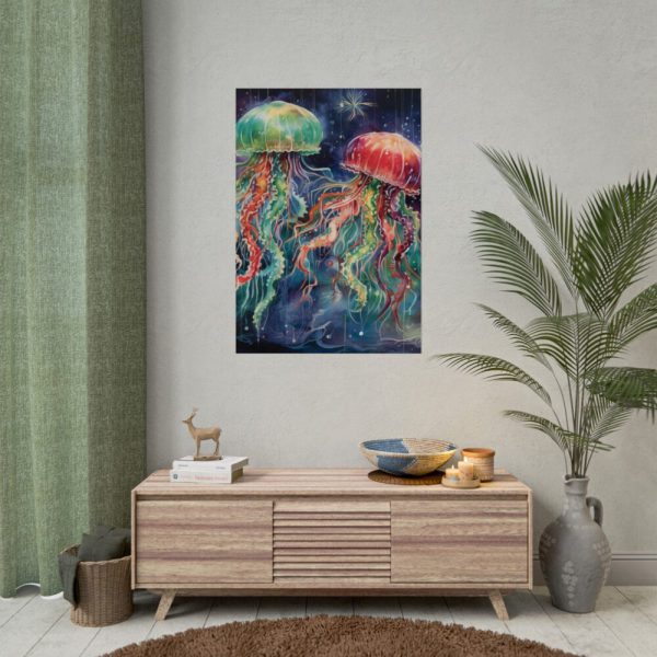 Christmas Jellyfish Nautical Poster