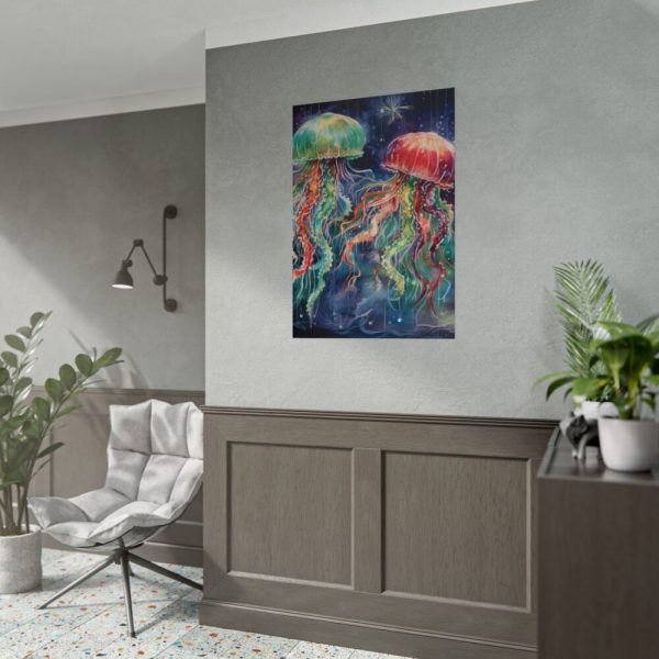 Christmas Jellyfish Nautical Poster