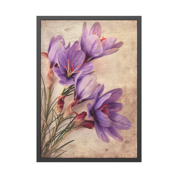 93830-124.jpg Saffron Flower Grunge Framed Poster