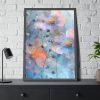Blue Watercolor Flowers Framed Poster