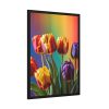 Rainbow Tulips Framed Poster