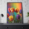 Rainbow Tulips Framed Poster