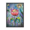 Tulip Flower and Mouse at Night Framed Poster