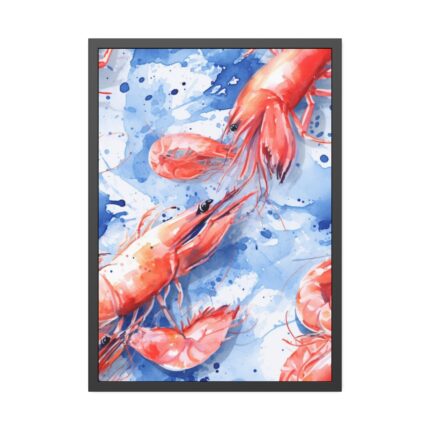 Seamless Lobster Nautical Framed Poster
