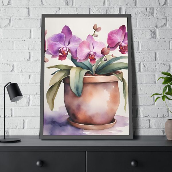 93830-195.jpg Orchid Flowers In Pot Framed Poster
