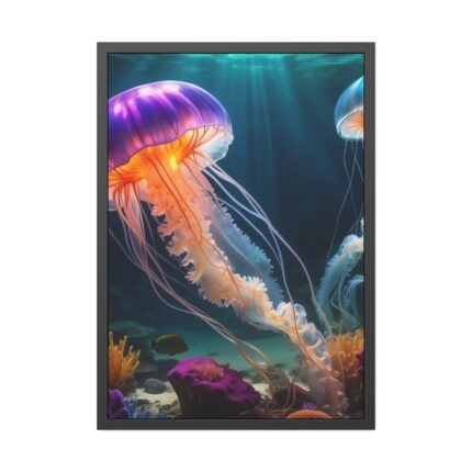 Swimming Jellyfish Framed Poster