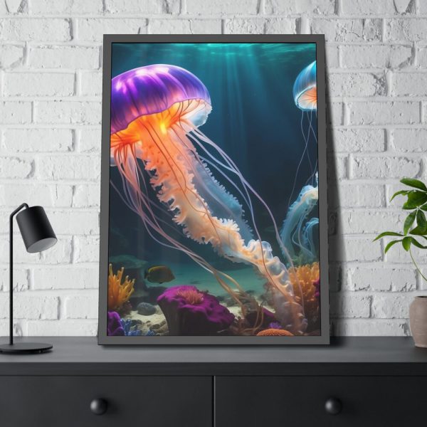 93830-211.jpg Swimming Jellyfish Framed Poster