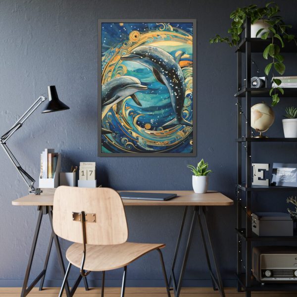 Dolphin Art Print Framed Poster