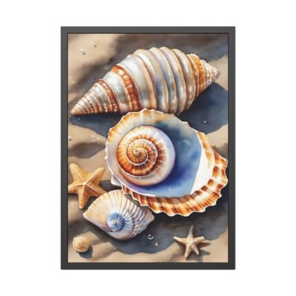 Starfish Sand Beach Art Framed Poster