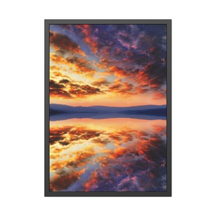 Water Reflection Sunset Framed Poster