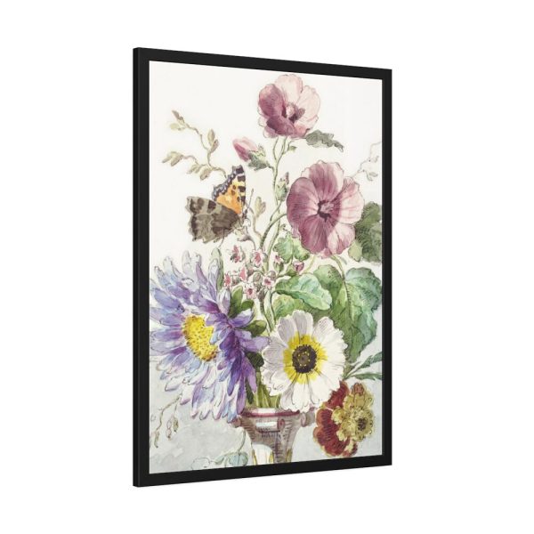 Bouquet of Flowers With a Butterfly Framed Poster