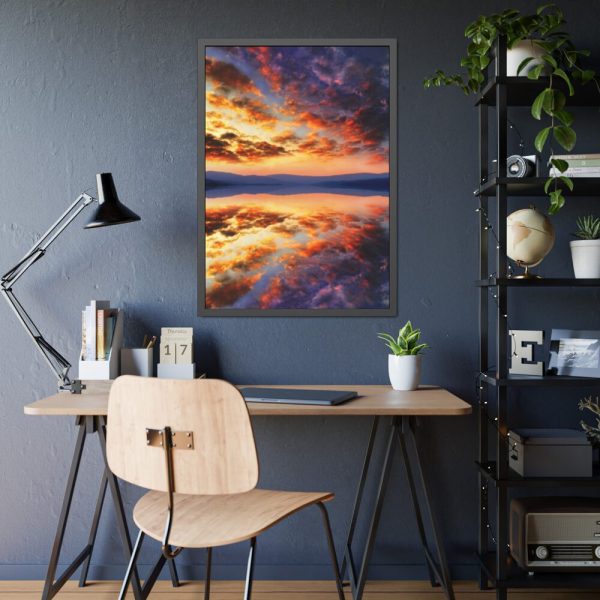 Water Reflection Sunset Framed Poster