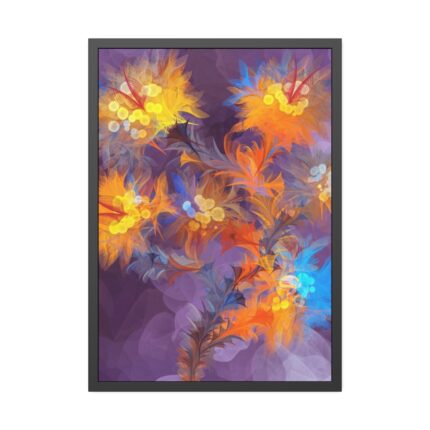 Abstract Flower Design Framed Poster
