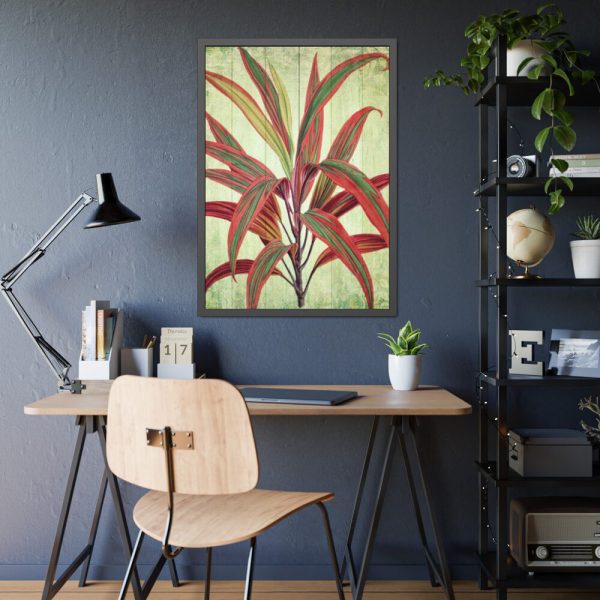 93830-82.jpg Vintage Palm Tree Plant Flower Framed Poster