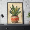 93830-87.jpg Snake Plant In Pot Art Framed Poster