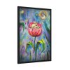 Tulip Flower and Mouse at Night Framed Poster