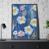 93831-155.jpg Blue Jean Embroidered Daises Framed Poster