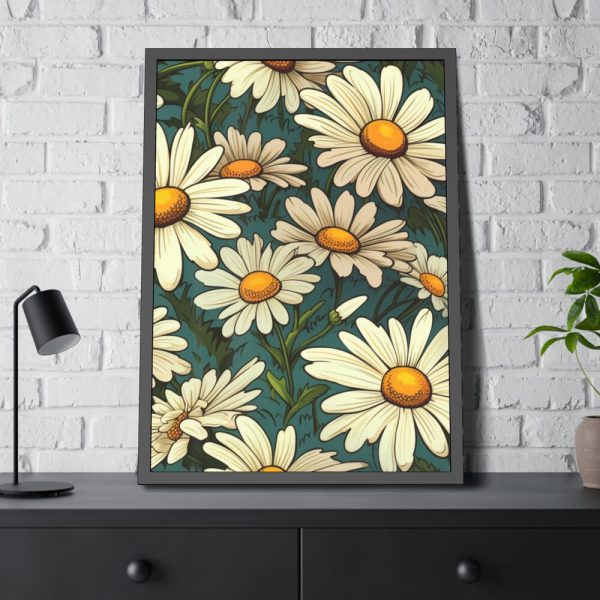 93831-159.jpg Seamless Daisy Flower Pattern Framed Poster