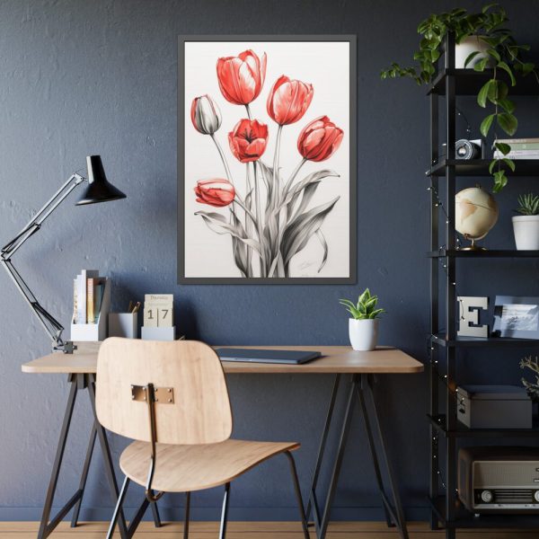 93831-178.jpg Sketch Art Tulips I Framed Poster