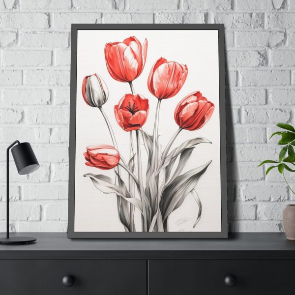 93831-179.jpg Sketch Art Tulips I Framed Poster