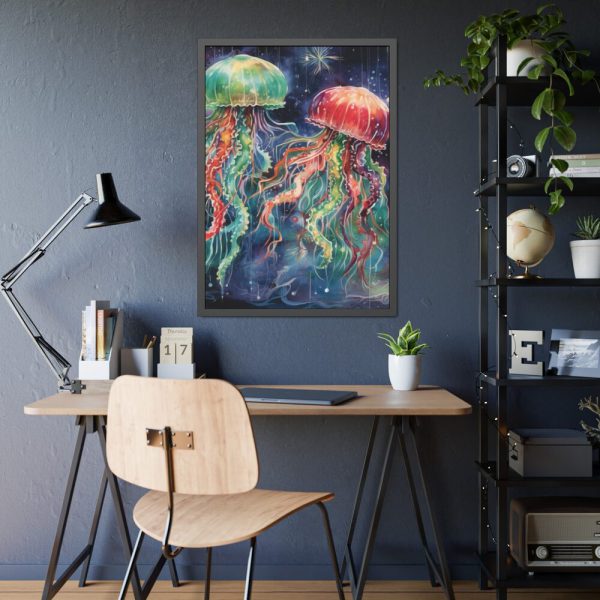 93831-214.jpg Christmas Jellyfish Nautical Framed Poster