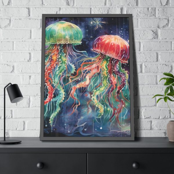 93831-215.jpg Christmas Jellyfish Nautical Framed Poster